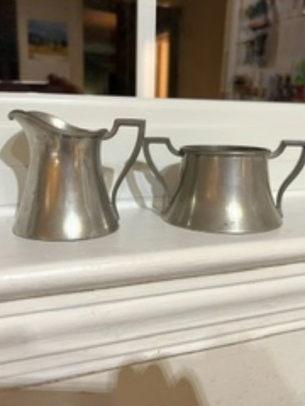 Pewter Sugar and Creamer - Antique Wallace P20